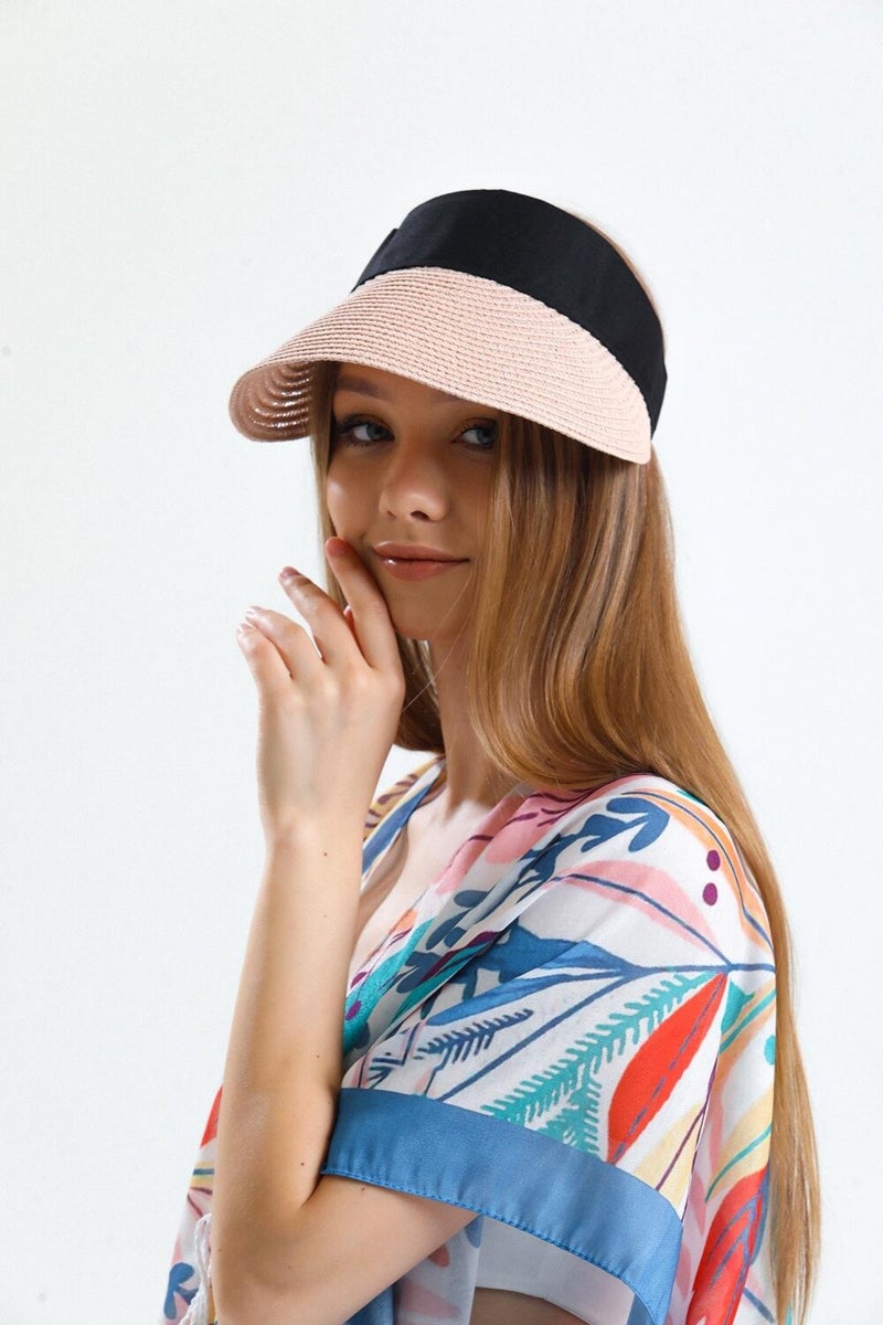 Saria Moda Saria Fashion Straw Visor-Tennis Player Foldable Women's Hat  - Image 2