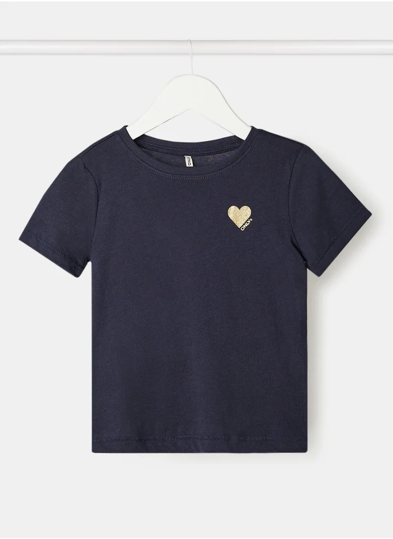 ONLY Girls Shimmer Heart T-Shirt