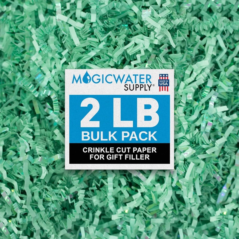 MagicWater Supply MagicWater Crinkle Cut Paper for Gift Baskets - 2LB - Diamond Mint - Perfect for Shredded Paper Filler, Basket Filler, Gift Boxes, Bridesmaid Gifts, Christmas Stuffers & More – Ideal for All Occasions - Image 1