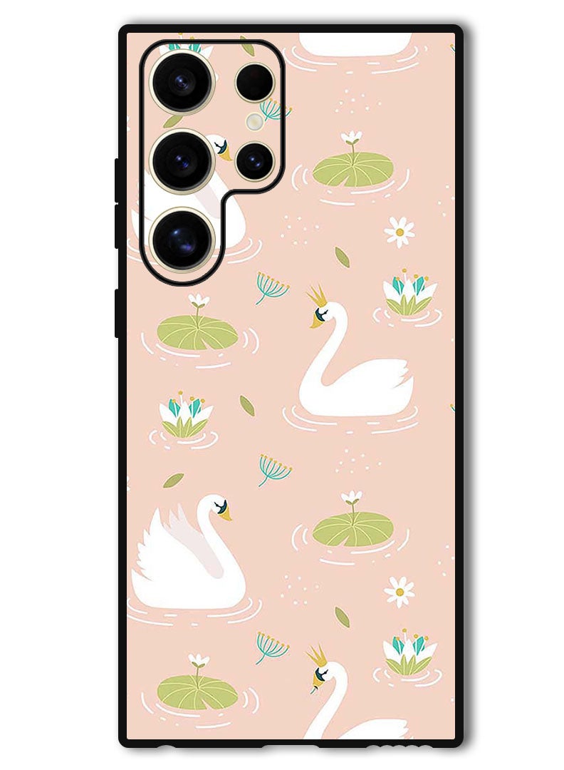 Theodor Protective Case Anti Scratch Shock Proof Bumper Cover For Samsung Galaxy S24 Ultra Swans - Image 1