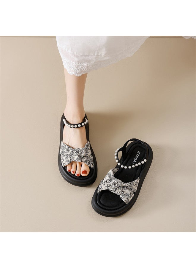 St&Sat Saturday Sandals Women's Summer New Bow One-strap Sandals Platform Sports Beach Shoes For Outdoor Wear - Image 5