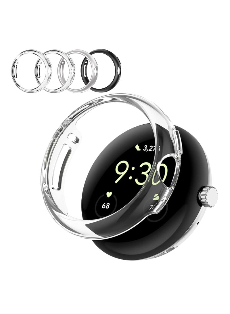 4 Pack Anti-Scratch Shockproof Case for Google Pixel Watch Thin PC Screen Protector - Image 1