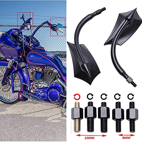 JMTBNO Black 8mm Motorcycle Rear View Mirrors Fits For Road King Street Glide Softail Electra Glide Road Glide Dyna Softail 1982-2018 2019 2020 - Image 4