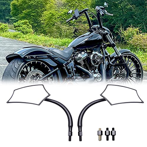 JMTBNO Black 8mm Motorcycle Rear View Mirrors Fits For Road King Street Glide Softail Electra Glide Road Glide Dyna Softail 1982-2018 2019 2020 - Image 2