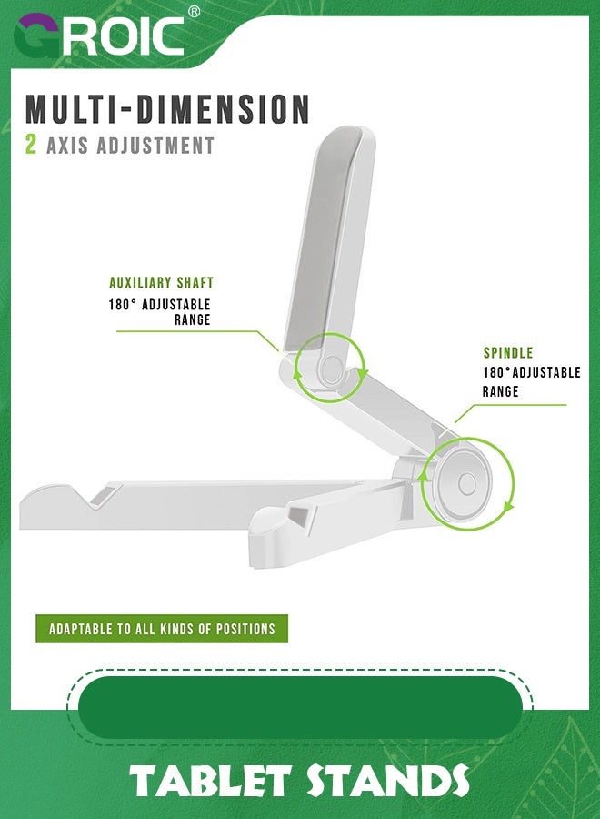 GROIC White Universal Tablet Stand Holder, Adjustable Portable Foldable Multi-Angle Non-Slip Phone Holder Light-Weight, Compatible with 7 to 10.2 Inches Most Tablets, Kindle Fire and Smart Phones - Image 5