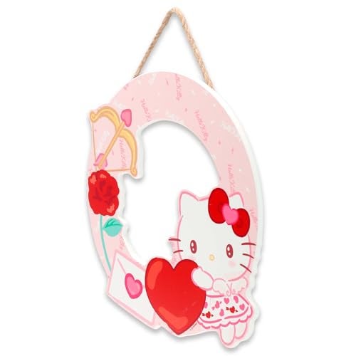 Open Road Brands Hello Kitty Heart Wreath Hanging Wood Wall Decor - Cute Hello Kitty Wall Art for Valentine's Day Decor - Image 2