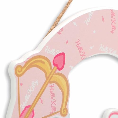 Open Road Brands Hello Kitty Heart Wreath Hanging Wood Wall Decor - Cute Hello Kitty Wall Art for Valentine's Day Decor - Image 4