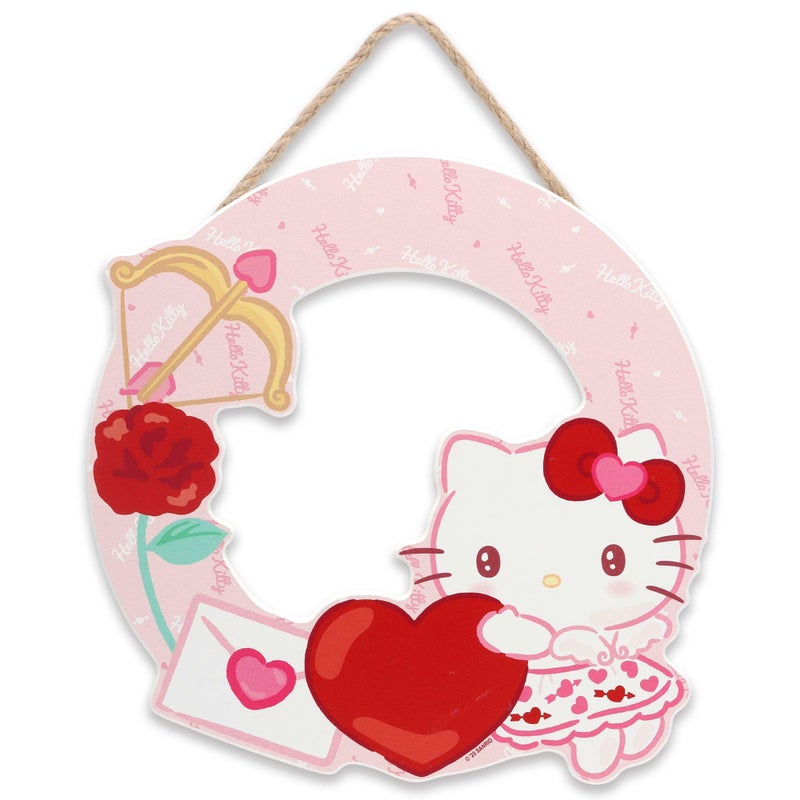Open Road Brands Hello Kitty Heart Wreath Hanging Wood Wall Decor - Cute Hello Kitty Wall Art for Valentine's Day Decor - Image 5