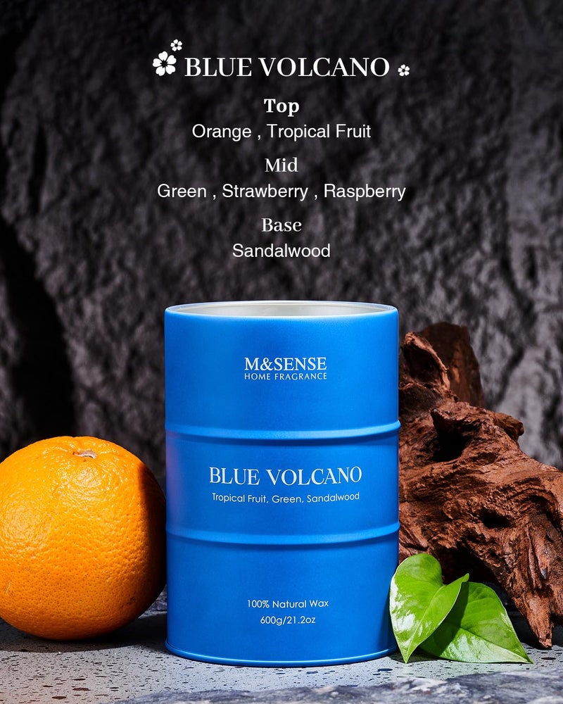 M&SENSE Tropical Fruit Soy Scented Candles Natural Non Toxic, Large Summer Candles 21.2oz 120 Hours Long Lasting Burning, Unique Candle Gifts Cozy Room Decor for Women Men - Image 3