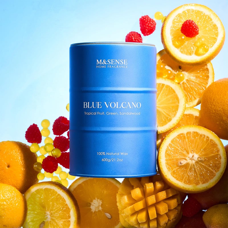 M&SENSE Tropical Fruit Soy Scented Candles Natural Non Toxic, Large Summer Candles 21.2oz 120 Hours Long Lasting Burning, Unique Candle Gifts Cozy Room Decor for Women Men - Image 2