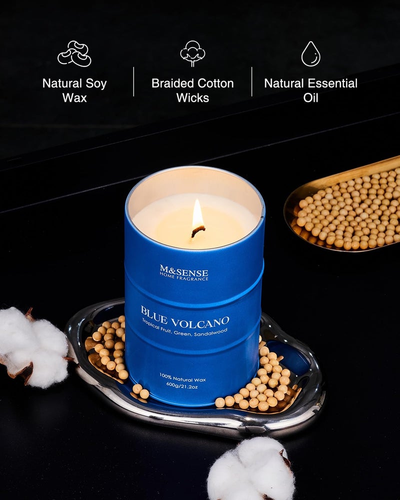 M&SENSE Tropical Fruit Soy Scented Candles Natural Non Toxic, Large Summer Candles 21.2oz 120 Hours Long Lasting Burning, Unique Candle Gifts Cozy Room Decor for Women Men - Image 4