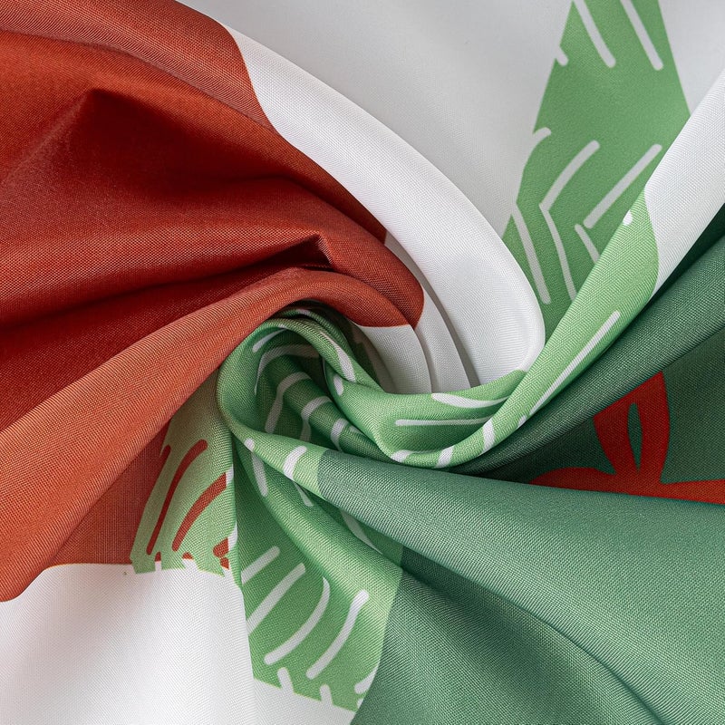 Sunlit Geometric Modern Design Christmas Shower Curtain Christmas Tree Bathroom Home Office Holiday Wall Decoration as Tapestry and Photo Booth Backdrop Red Green White Printed - Image 3