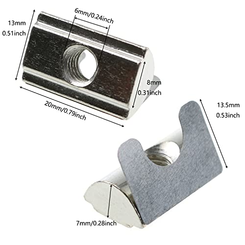 LUORNG 12pcs Roll in Spring M6 T Nuts with Spring Sheet for 8mm Slot Aluminum Profile, 3030/4040 Series Universal - Image 2