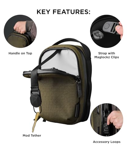 ALPAKA Metro Sling V2, RFID Blocking Small Sling Bags for Men with Adjustable Strap, Anti-theft, YKK Zipper, Weatherproof Axoflux 300D Fabric, Water Resistant Travel Daily Use Daypack, Army Green - Image 4