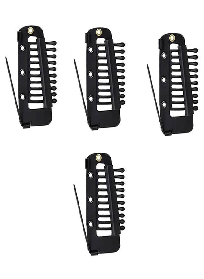 VAMA FASHIONS 4 Pcs Black Stainless steel Chunni Clips Safety Pins Chunni Strong Grip Dupatta Setting Bridal Saree Pallu For Women & Girls - Image 1