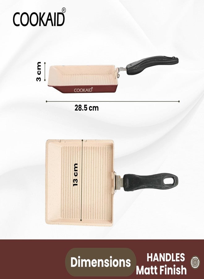 Cookaid Neo Glide Series Non Stick PTFE Tosty 13 cm| Aluminium Body| ISI Certified | Metallic Cherry - Image 2