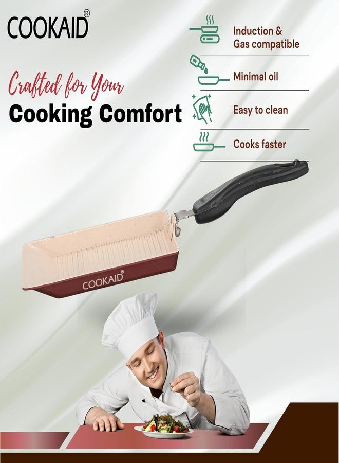 Cookaid Neo Glide Series Non Stick PTFE Tosty 13 cm| Aluminium Body| ISI Certified | Metallic Cherry - Image 4