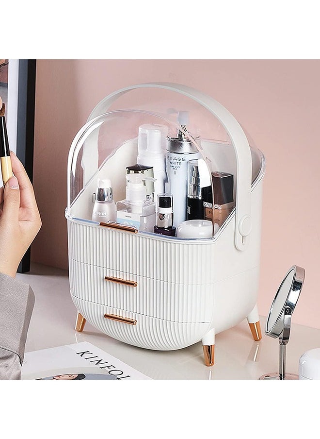 Arabest Makeup Storage Organizer,Cosmetics Display Case with Brush,Lipstick Organizer and Transparent Cover,Skincare Organizers for Bathroom Countertop,Bedroom Vanity Desk and Travel (White)  - Image 4
