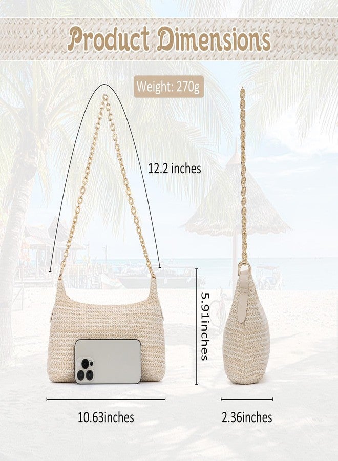 SUKUTU Women's Straw Woven Shoulder Bag Summer Beach Purse Vacation Tote Handbag - Image 5