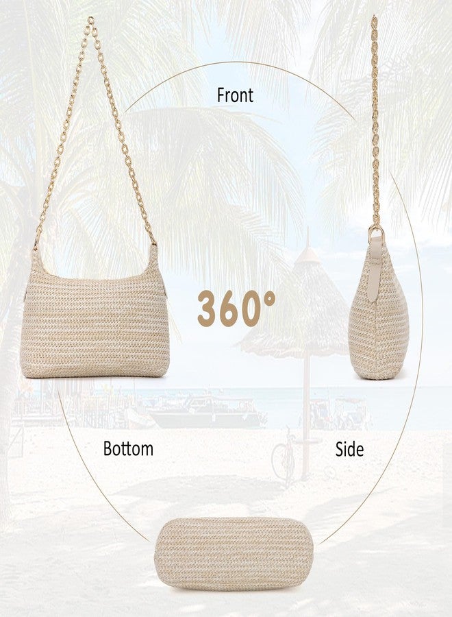 SUKUTU Women's Straw Woven Shoulder Bag Summer Beach Purse Vacation Tote Handbag - Image 3