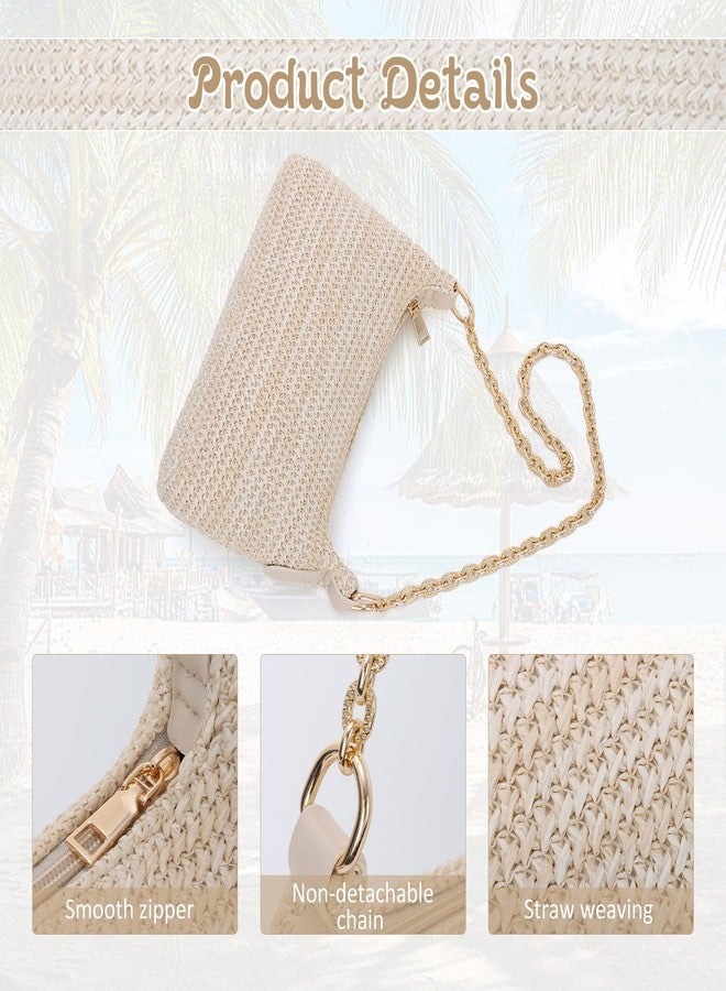 SUKUTU Women's Straw Woven Shoulder Bag Summer Beach Purse Vacation Tote Handbag - Image 4