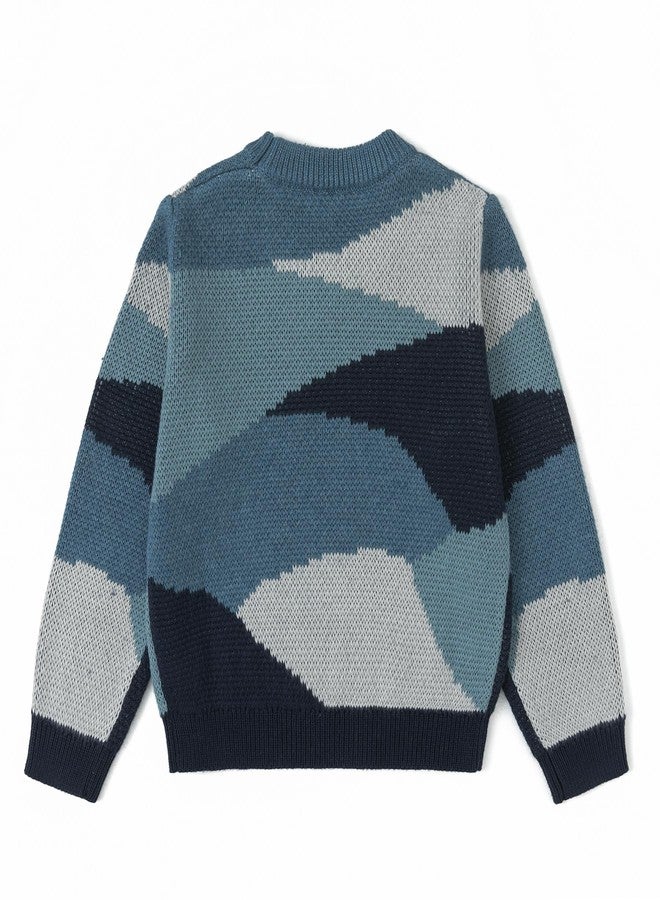 Curipeer Baby Boys' Girls' Cable Knit Sweater Long Sleeve Toddler Pullover Tops Color-Blocked 18-24 Months - Image 3
