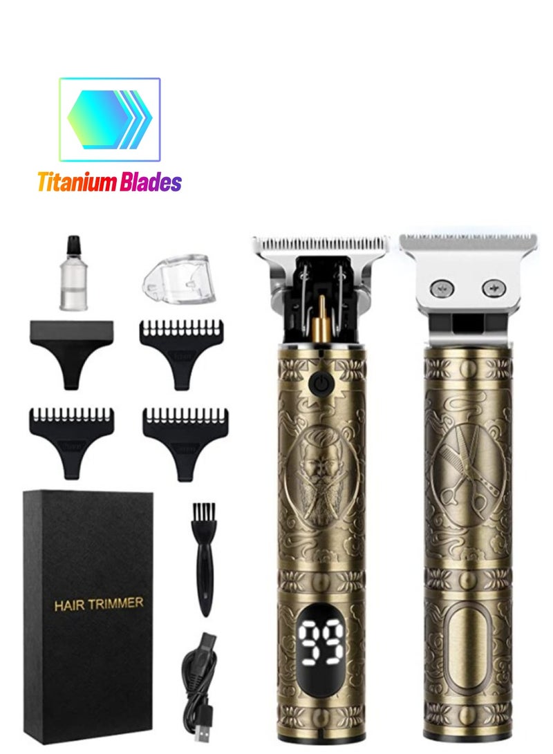 ELTRAZONE Hair Trimmer for Men, Electric Beard trimmer, Zero Gapped Cordless Trimmer, Rechargeable T-Blade Trimmer - Image 1