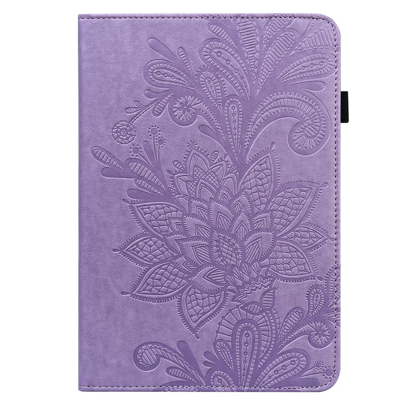 erorex For Nokia T20 10.4 2021 Lace Flower Embossing Pattern Leather Tablet Case(Purple) - Image 3