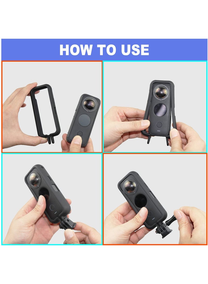 Mounting Bracket for Insta360 ONE X2 Accessories Frame Protective Case Cage with Lens Cap housing Mount  - Image 3