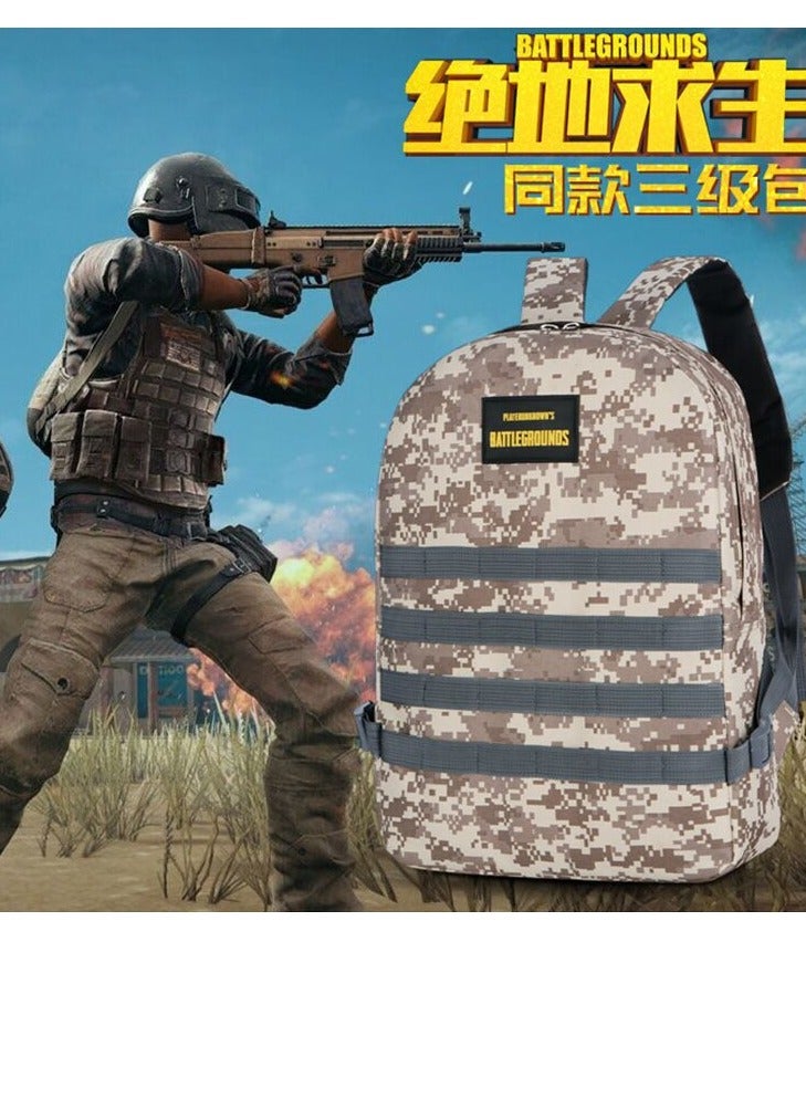 Mountaineering camouflage eat chicken the same three-level male backpack schoolbag for primary school children waterproof large capacity  - Image 1