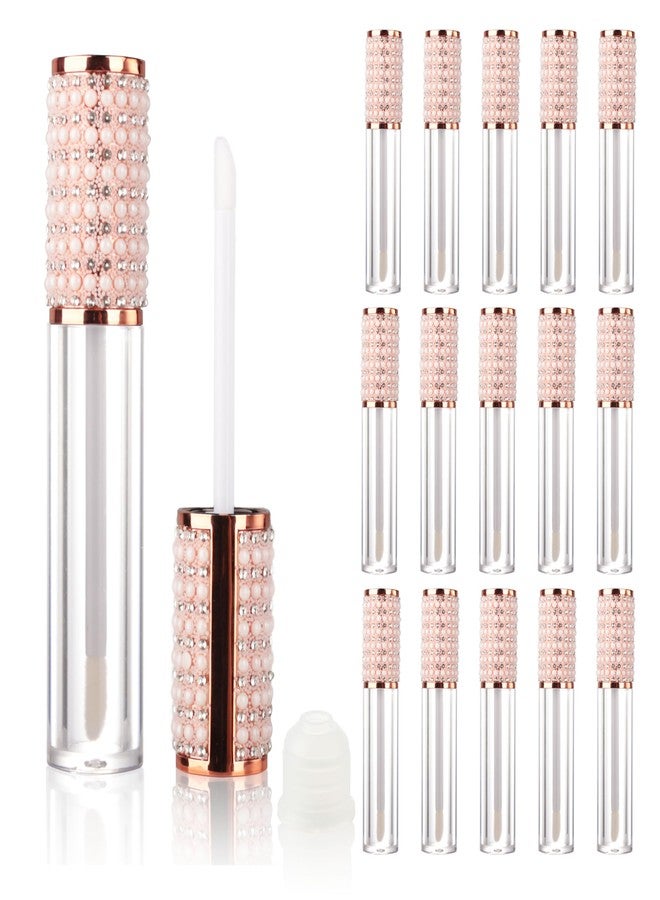 COSIDEA 15pcs Round Empty 5ml 0.17oz Rose Gold lip gloss tubes with wand pearl Lipgloss tube containers for lip oil packing - Image 1