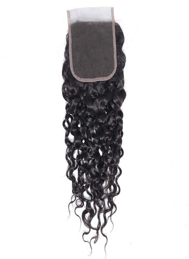 Odir Water Wave 4x4 Lace Closure 16 Inch Brazilian Human Hair 150% Density 9A 100% Unprocessed Wet and Wavy Hand Tied Swiss Lace Closure No Bleached Knots Lace Frontal Closure Curly Hair Natural Color - Image 3