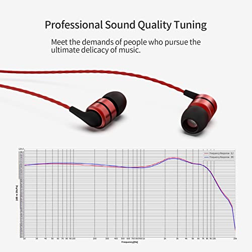 SoundMAGIC E80 Wired Earbuds No Microphone HiFi Stereo Audiophile Earphones Noise Isolating in Ear Headphones Comfortable Fit Super Bass Black Red - Image 3