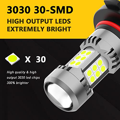 PHINLION H10 LED Fog Light Bulbs, 3200 Lumens Ice Blue, Super Bright PY20D 9145 Fog Lights Bulb Replacement for Cars Trucks SUVs, Pack of 2 - Image 2
