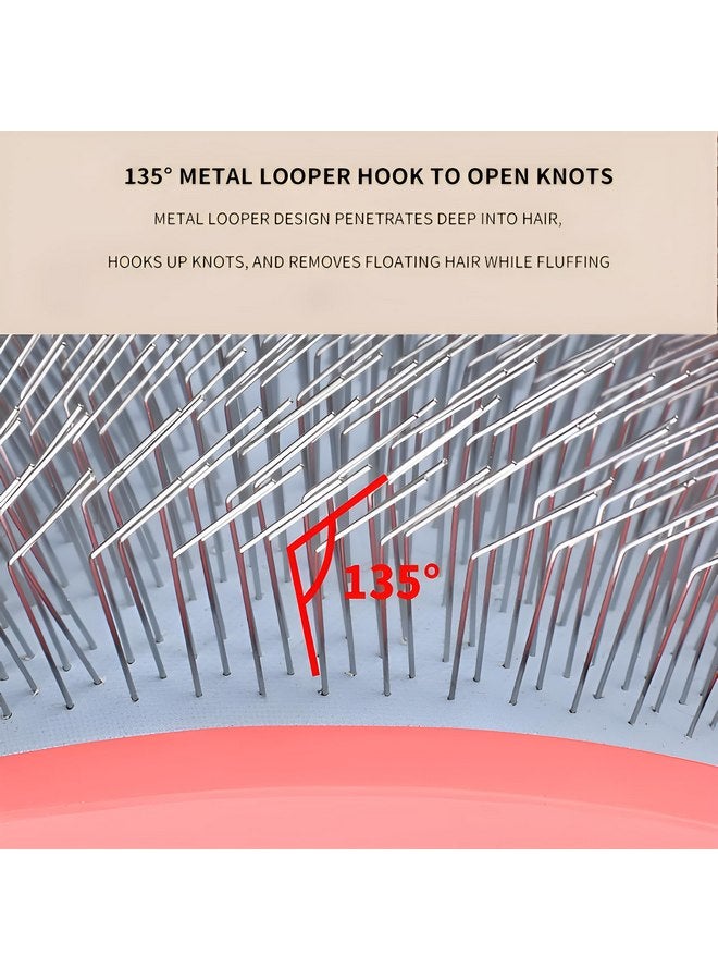 فرشاة Big G Dog Slicker للعناية الاحترافية - زغب وفك تشابك وتصفيف Goldendoodles وLabradoodles وPoodles والكلاب ذات الشعر الطويل - فرشاة كبيرة منحنية باللون المرجاني، توفر الوقت والطاقة - Image 3