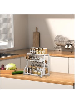 Arabest Rack Organizer- Three Layers Seasoning Organizer for Kitchen| Kitchen Rack| Multifunctional Carbon Steel Kitchen Organizer| Anti Skid Strong Bearing for Oil, Salt, Sauce, Vinegar(White)  - Image 3