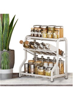 Arabest Rack Organizer- Three Layers Seasoning Organizer for Kitchen| Kitchen Rack| Multifunctional Carbon Steel Kitchen Organizer| Anti Skid Strong Bearing for Oil, Salt, Sauce, Vinegar(White)  - Image 1