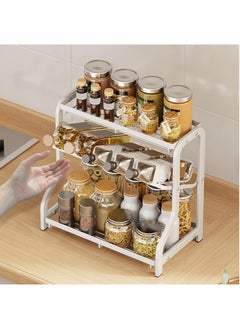 Arabest Rack Organizer- Three Layers Seasoning Organizer for Kitchen| Kitchen Rack| Multifunctional Carbon Steel Kitchen Organizer| Anti Skid Strong Bearing for Oil, Salt, Sauce, Vinegar(White)  - Image 4