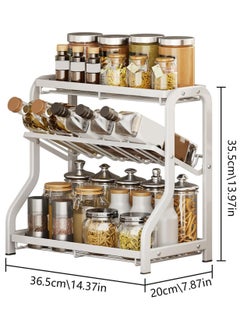 Arabest Rack Organizer- Three Layers Seasoning Organizer for Kitchen| Kitchen Rack| Multifunctional Carbon Steel Kitchen Organizer| Anti Skid Strong Bearing for Oil, Salt, Sauce, Vinegar(White)  - Image 5