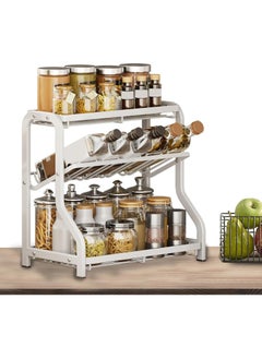 Arabest Rack Organizer- Three Layers Seasoning Organizer for Kitchen| Kitchen Rack| Multifunctional Carbon Steel Kitchen Organizer| Anti Skid Strong Bearing for Oil, Salt, Sauce, Vinegar(White)  - Image 2