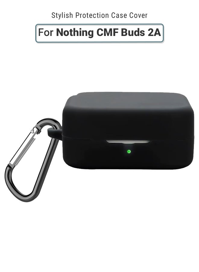 huanmate Nothing CMF Buds 2A Silicone Case Cover - Black - Made with Soft Silicone, Lightweight & Durable - Stylish Design, Accurate Cut-outs, Easy Installation & Removal - Image 1