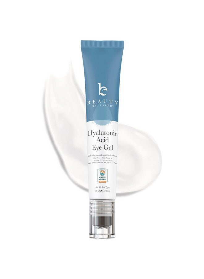 Beauty by Earth Hyaluronic Acid Eye Gel Under Eye Serum Anti Aging Wrinkles, Under Eye Wrinkle Repair, Eye Moisturizer, Eye Gel For Puffiness, Dark Circles Eye Treatment Products, Eye Cream Wrinkle Serum  - Image 2