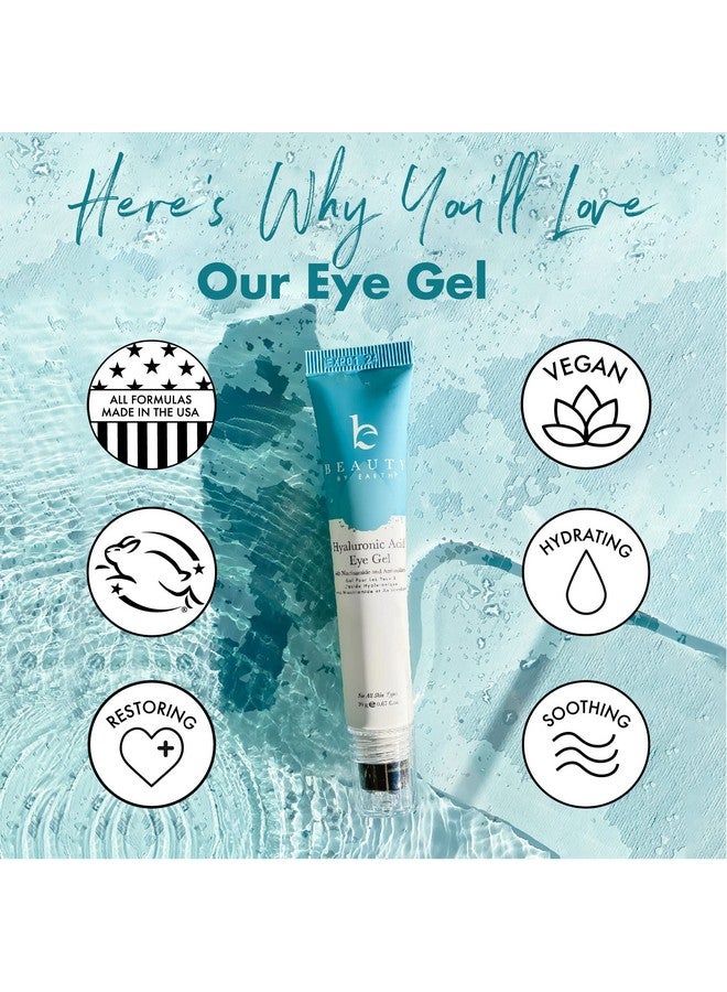Beauty by Earth Hyaluronic Acid Eye Gel Under Eye Serum Anti Aging Wrinkles, Under Eye Wrinkle Repair, Eye Moisturizer, Eye Gel For Puffiness, Dark Circles Eye Treatment Products, Eye Cream Wrinkle Serum  - Image 3