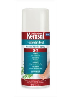 Kerasal 5-In-1 Athlete's Foot Invisible Powder Spray, Athlete's Foot Spray, 2 oz  - Image 1
