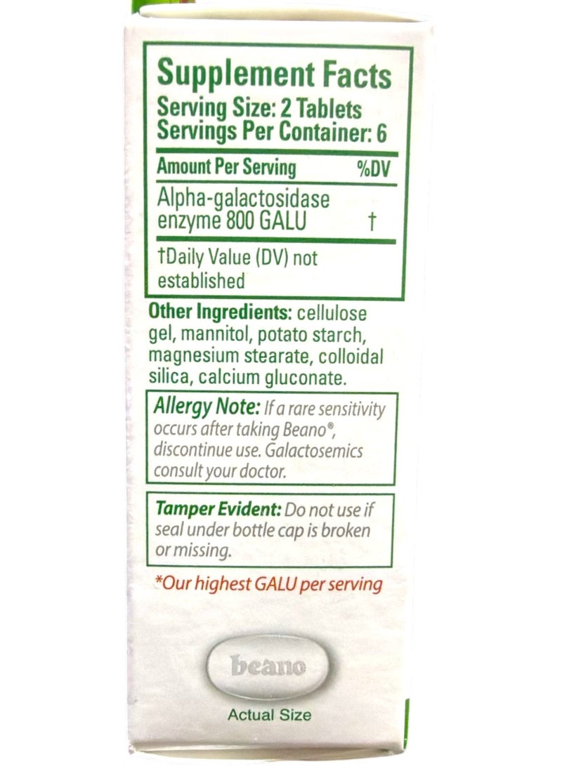 Beano To Go Gas Prevention Bloating Relief Tablets 12 Count (Pack of 1) Multi - Image 2