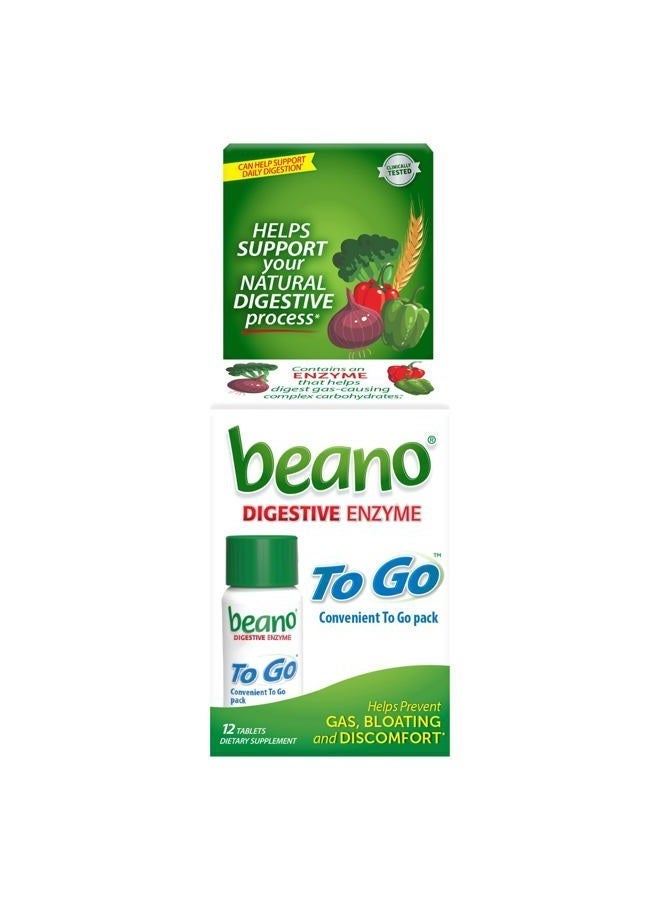 Beano To Go Gas Prevention Bloating Relief Tablets 12 Count (Pack of 1) Multi - Image 3