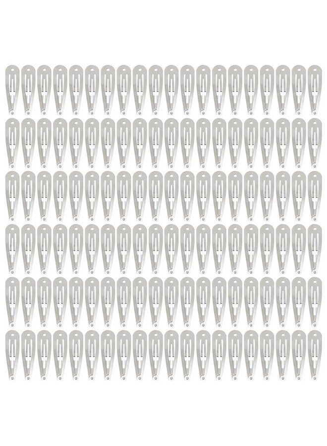 Cinaci 120 Pack Bulk Solid Plain Blank Diy Craft 5Cm/2 Silver Metal Snap Hair Clips With Hole Hair Barrettes For Women Girls Baby Toddlers Kids Teens Hair Accessories - Image 1