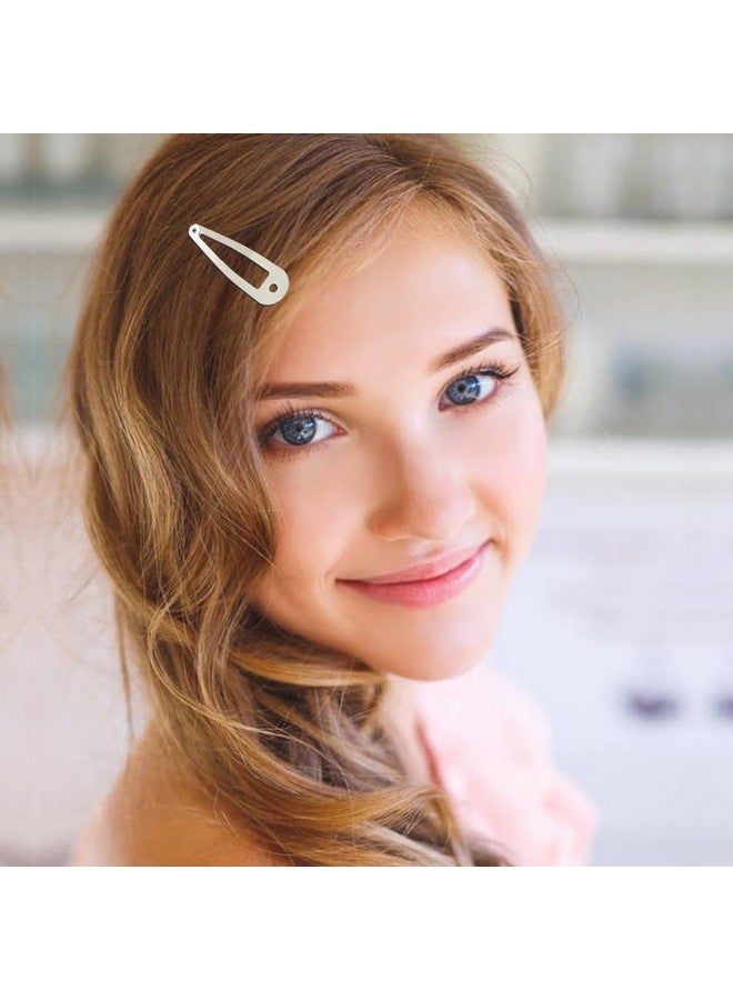 Cinaci 120 Pack Bulk Solid Plain Blank Diy Craft 5Cm/2 Silver Metal Snap Hair Clips With Hole Hair Barrettes For Women Girls Baby Toddlers Kids Teens Hair Accessories - Image 3