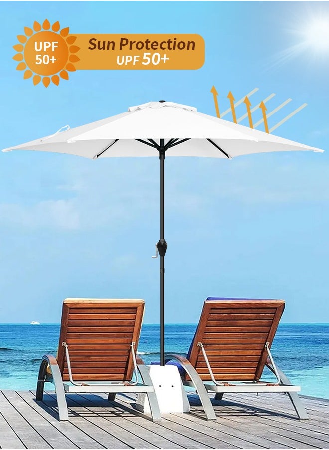 Snooe Outdoor Umbrella 2.2M Steel Pole UPF50+ Protection Large Sun Shade Balcony Parasol for Outdoor Garden Backyard, Umbrella without base  - Image 3