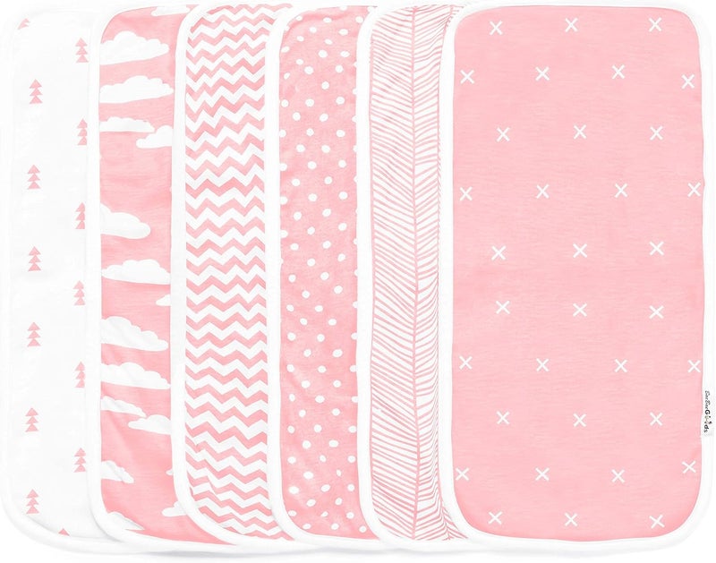 BaeBae Goods Burp Cloths for Baby Girl  Ultra Absorbent Burping Rags  Anti Shrink Unisex Burpy Clothes  Super Soft Jersey Cotton Large 21x10  Thick for Newborn Cloth Diapers  6 Pack - Image 4